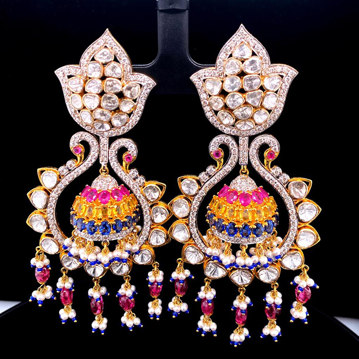 Polki earrings hot sale in gold